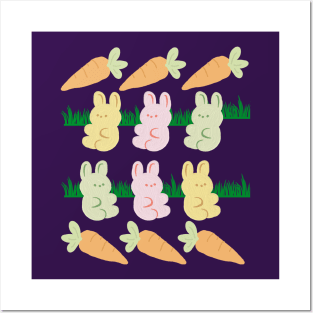 Easter Bunnies & Carrots Posters and Art